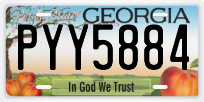 GA license plate PYY5884