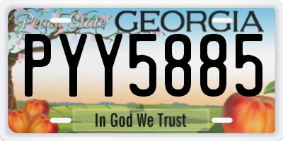 GA license plate PYY5885