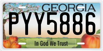 GA license plate PYY5886