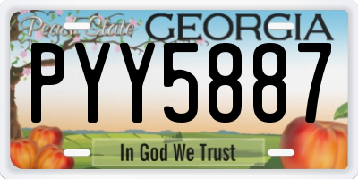 GA license plate PYY5887