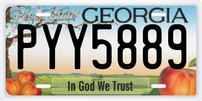 GA license plate PYY5889