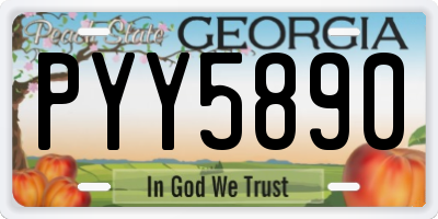 GA license plate PYY5890