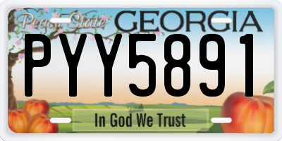 GA license plate PYY5891