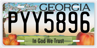 GA license plate PYY5896