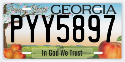 GA license plate PYY5897