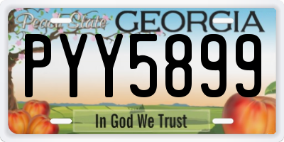 GA license plate PYY5899