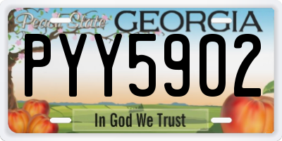 GA license plate PYY5902