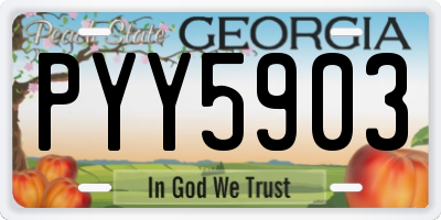 GA license plate PYY5903