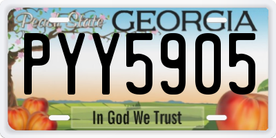 GA license plate PYY5905