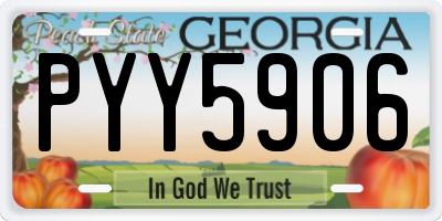 GA license plate PYY5906