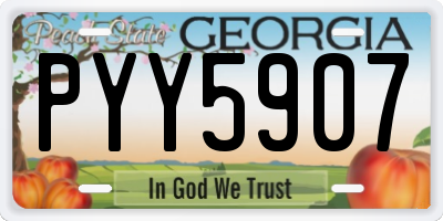 GA license plate PYY5907