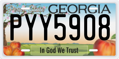 GA license plate PYY5908
