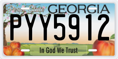 GA license plate PYY5912