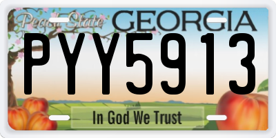 GA license plate PYY5913