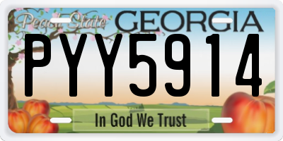 GA license plate PYY5914