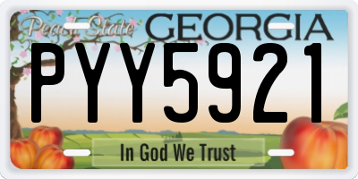 GA license plate PYY5921