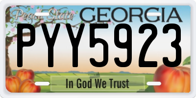 GA license plate PYY5923