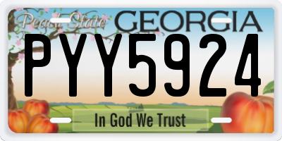 GA license plate PYY5924