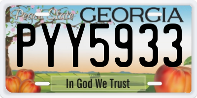 GA license plate PYY5933