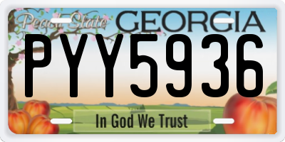 GA license plate PYY5936