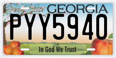 GA license plate PYY5940