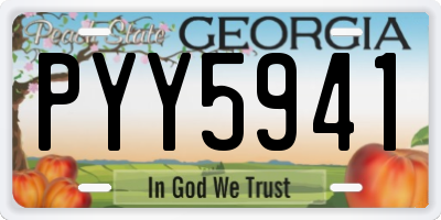 GA license plate PYY5941