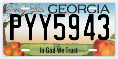 GA license plate PYY5943