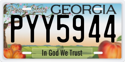 GA license plate PYY5944