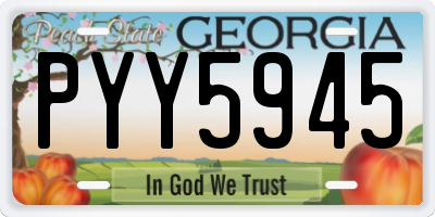 GA license plate PYY5945