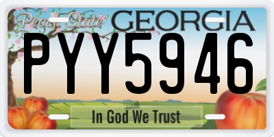 GA license plate PYY5946