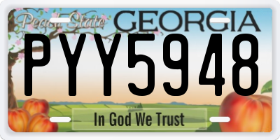 GA license plate PYY5948