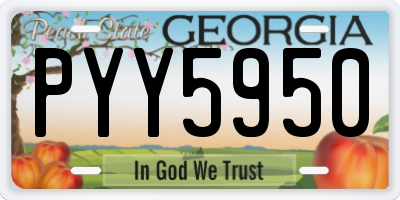 GA license plate PYY5950