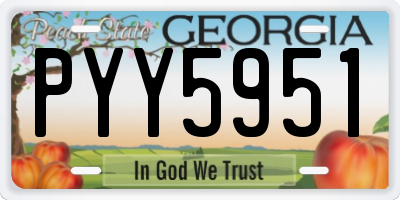 GA license plate PYY5951