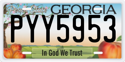 GA license plate PYY5953