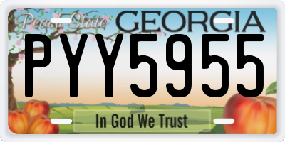 GA license plate PYY5955