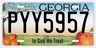 GA license plate PYY5957