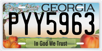 GA license plate PYY5963