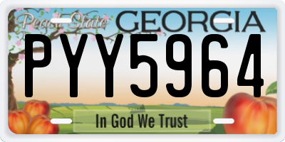 GA license plate PYY5964