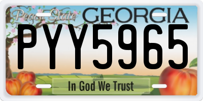 GA license plate PYY5965
