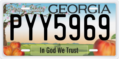 GA license plate PYY5969