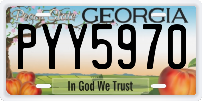 GA license plate PYY5970