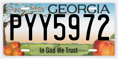 GA license plate PYY5972