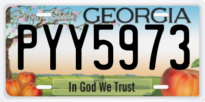 GA license plate PYY5973