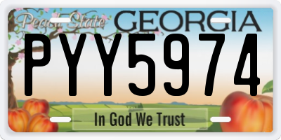 GA license plate PYY5974