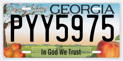 GA license plate PYY5975