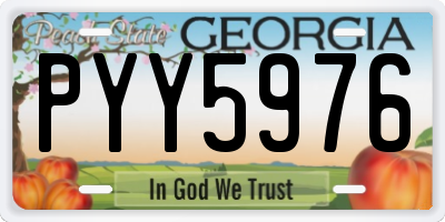 GA license plate PYY5976