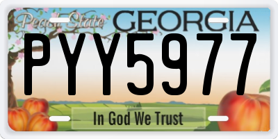 GA license plate PYY5977