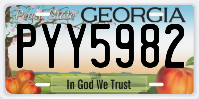 GA license plate PYY5982