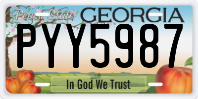 GA license plate PYY5987