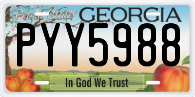 GA license plate PYY5988